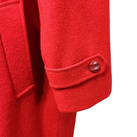 Collection elegante 3/4 red wool long coat - Picture 7 of 16